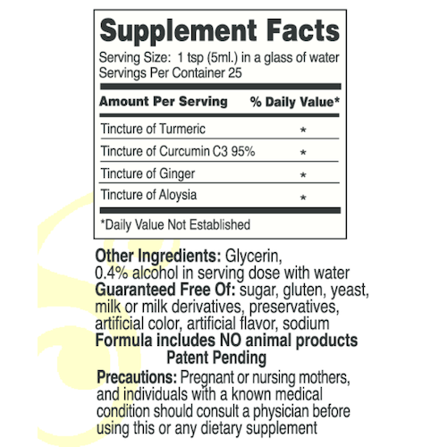Liquid Turmeric & Curcumin Extract Supplement Facts